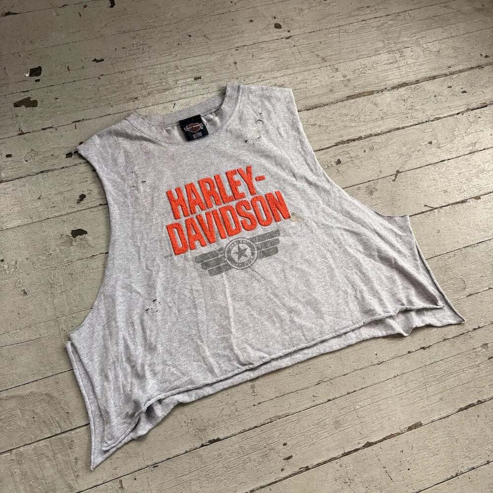 Vintage Harley-Davidson Distressed Cut-Off Sleeveless Tee